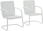 Crosley Furniture Bates 2-Piece Outdoor Chair Set, Retro Metal Patio Chairs by CrosleyFurniture