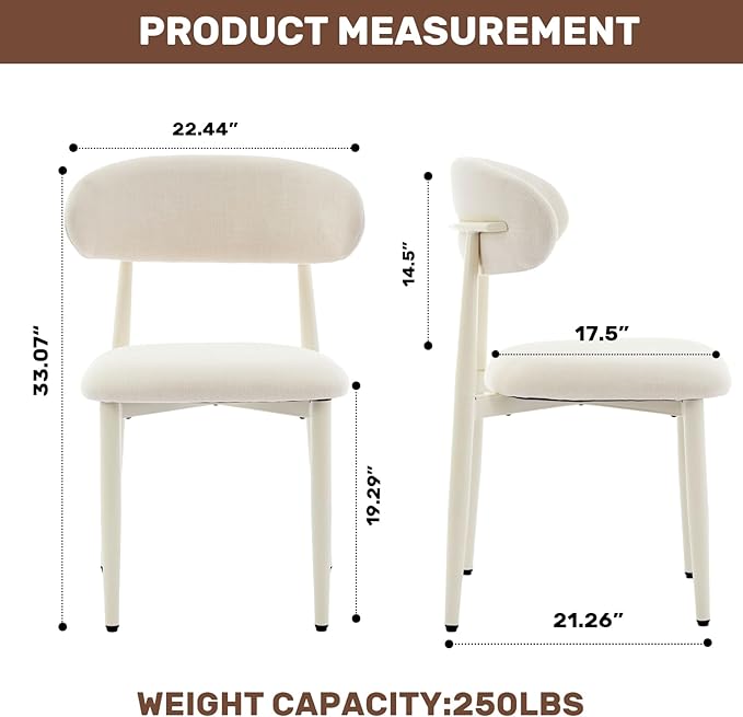UVV Dining Chairs Set of 8, Metal Kitchen Chairs - Image 9