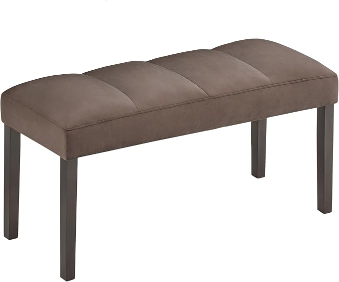 Roundhill Furniture Strata Velvet Upholstered Dining Bench - Image 5