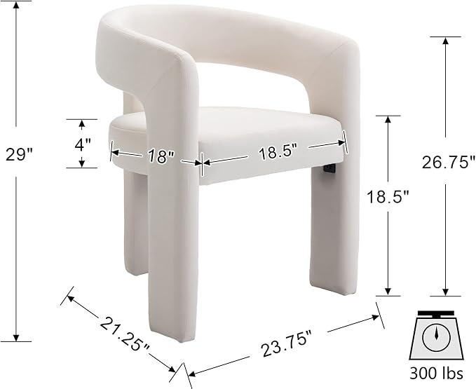 VESCASA Velvet Barrel Dining Chair - Image 3