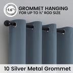 SimpleHome Stone Blue 100% Blackout Curtains Room Darkening Living Room 84L | - Image 6