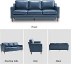 Kingfun 80" Faux Leather Sofa, 3 Seater Couch, Mid Century Modern Couches - Image 9
