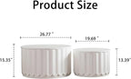 46.46'' White Round Coffee Table Set of 2 - Image 2