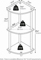 Furinno Turn-N-Tube Corner Shelf, 3-Tier Corner Bookshelf, Display Storage - Image 4