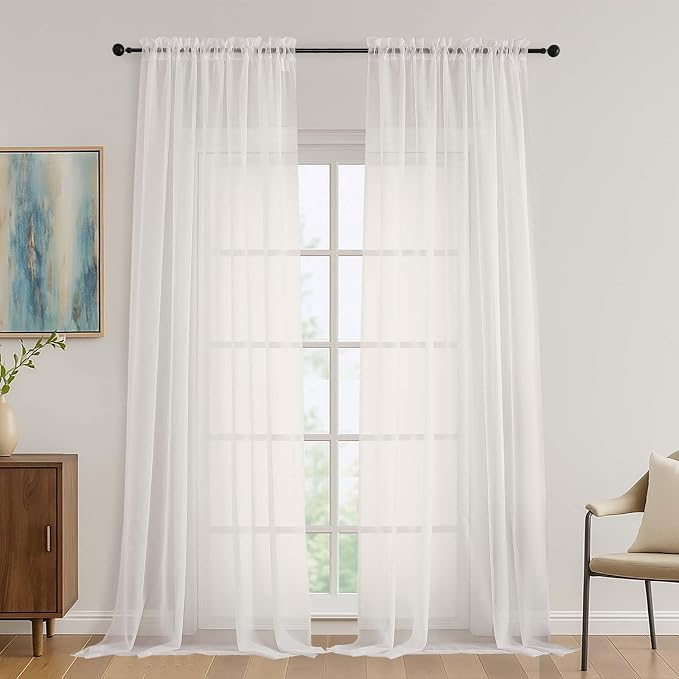 Ivory Bedroom Curtains 96 Length by OVZME