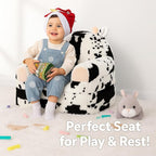 QIUODO Toddler Chair with Faux Rabbit Fur – 2-in-1 Foldable Kids Couch - Image 8