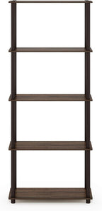 Furinno TURN-N-TUBE Storage Shelves, 5-Tier Book Shelf, Corner Shelf, Toolless - Image 6