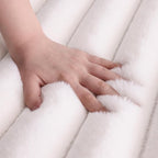 White Rabbit Striped Plush Rug 5'x8', Fluffy Shaggy Area Rug - Image 4