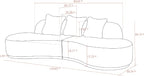 Pasargad Home Simona Collection Curved Sofa - Image 3