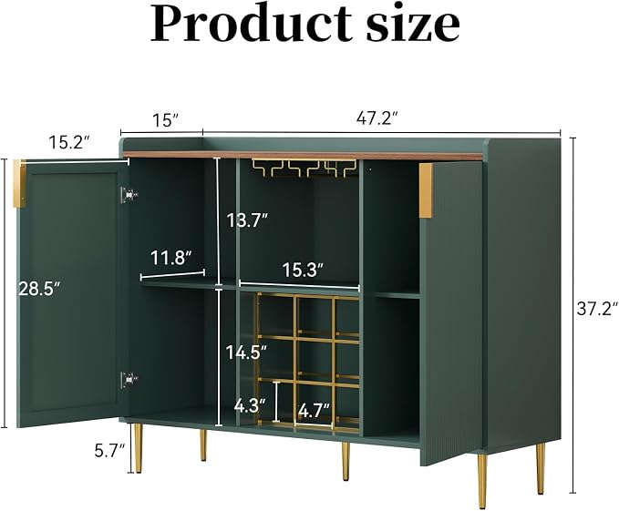 ARTPOWER 48" Wine Bar Cabinet - Image 2