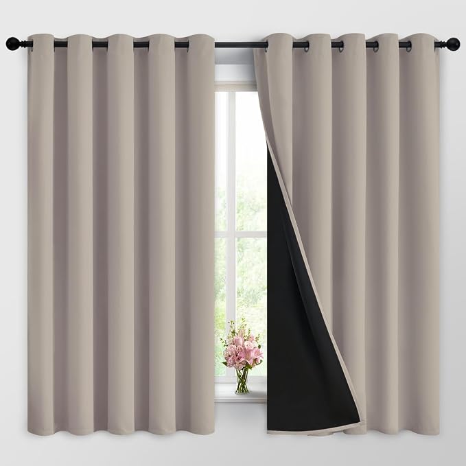 Yakamok Natural Blackout Curtains 63 Inches Long by Yakamok