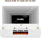 80" Entertainment Center & TV Stand, Modern Media Console - Image 7