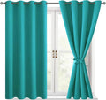 Blackout Curtains for Bedroom, Peacock Teal, 52 x 45 Inch, 2 Panels | Thermal by Hiasan