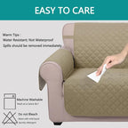 U-NICE HOME Futon Sofa Covers 68''Armless Couch Cover, Light Camel/Beige | - Image 5
