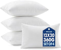 MIULEE 12x20 Pillow Inserts 4 Pack, 100% Virgin Fiber Filling Throw Pillows | by MIULEE