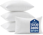 MIULEE 12x20 Pillow Inserts 4 Pack, 100% Virgin Fiber Filling Throw Pillows | by MIULEE