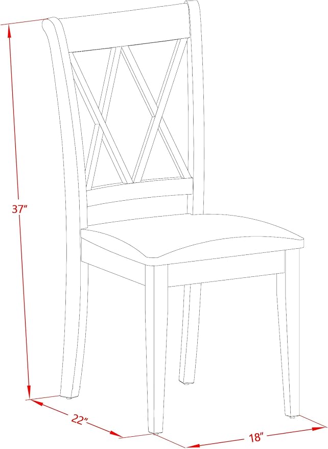 East West Furniture CLC-LWH-C Clarksville Kitchen Dining Chairs - Image 3