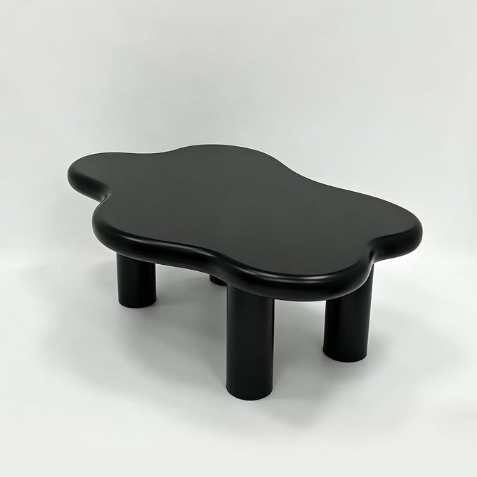 40" Cloud Coffee Table with 4 Round Table Legs, Modern Irregular Center Table - Image 8