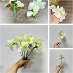 10pcs White Artificial Flowers Fake Plumeria Flower with Stems Silk Flower - Image 4