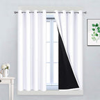 Yakamok Pure White 100% Blackout Curtains 45 Inches Long 52" Wide 2 Panel | by Yakamok
