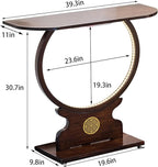 Wood Console Table for Entryway or Living Room, Circle Design - Image 2
