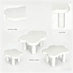40" Cloud Coffee Table with 4 Round Table Legs, Modern Irregular Center Table - Image 3