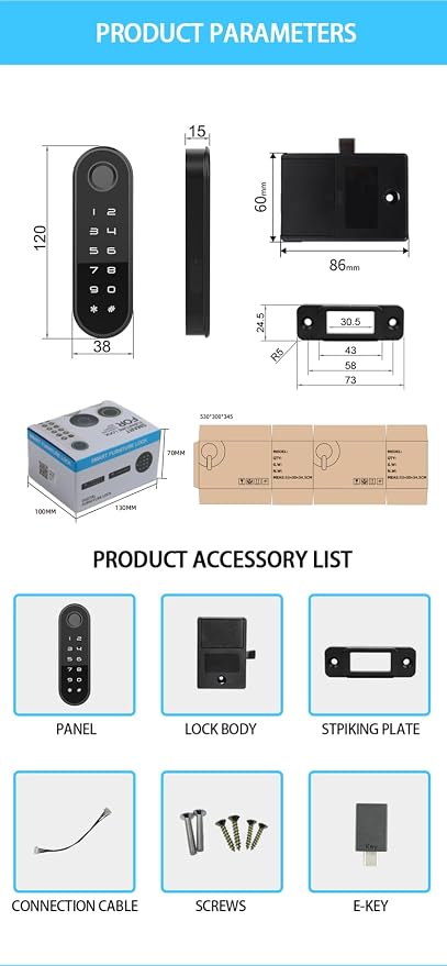 Waterproof Smart Fingerprint Cabinet Lock - Image 3