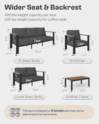 Aluminum Outdoor Patio Furniture Set - Image 8
