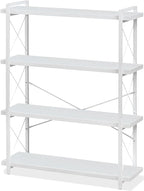 HCHQHS Bookshelf, 4-Tier Industrial Bookcase, Freestanding Tall Bookshelves by HCHQHS