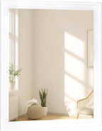White Mirror for Bathroom, Rectangle Rustic 30 x 36 inch Vanity Mirror for Wall by WIOWUR