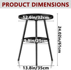 Side Table 2-Tier Small Round End Table Metal Black Accent Table - Image 3