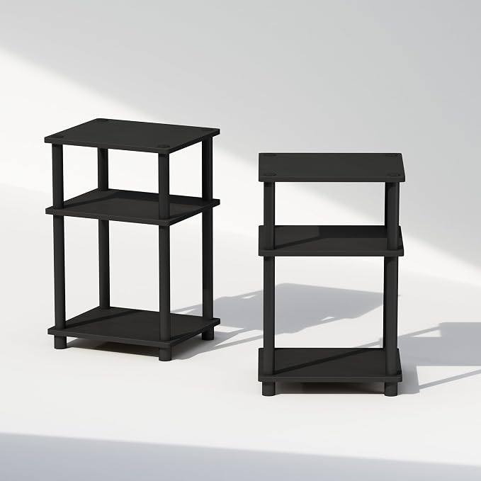 Furinno Just 3-Tier Turn-N-Tube Open Storage Nightstand, Plastic Poles - Image 5