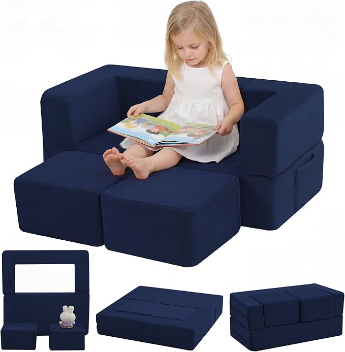 MeMoreCool Convertible Modular Kids Couch – Foam Toddler Sofa by MeMoreCool