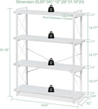 HCHQHS Bookshelf, 4-Tier Industrial Bookcase, Freestanding Tall Bookshelves - Image 3