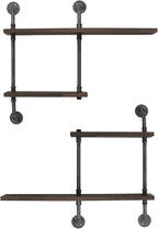 Industrial Pipe Shelving Wall Mounted, Rustic Floating Shelves Wall Shelf Unit by THRONKENGER