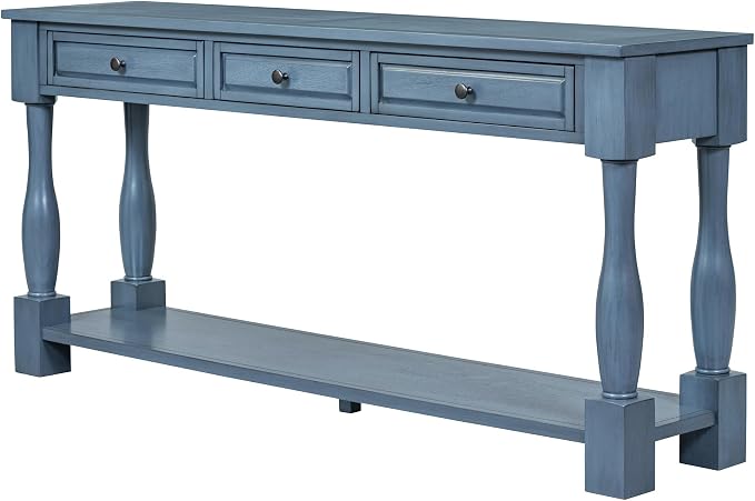 Knocbel 64 Inch Long Antique Entry Console Table - Image 7