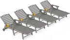 Ciokea Outdoor Lounge Chair Set of 4, All Weather Patio Chaise Lounge Chairs by CIOKEA