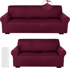 Peryiter 2 Pcs Sofa Covers Couch and Loveseat Covers Set Stretch Sofa Slipcover by Peryiter
