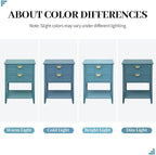 22" Blue Accent Side Cabinet, Modern Wood Sideboard - Image 6