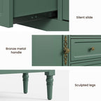 FansaFurn Green Storage Cabinet, Mid-Century Buffet Cabinet - Image 6