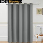 Yakamok Dove Grey Blackout Patio Door Curtain Panels W70 x L84, 1 Panel | Noise - Image 2