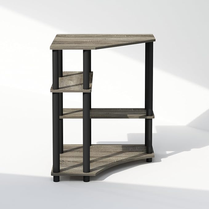 Furinno Turn-N-Tube Storage Shelves, 4-Tier Corner Shelf, Toolless Assembly - Image 4