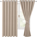 Grommet Blackout Curtains for Bedroom 70 x 63 Inches Camel 2 Panels | Thermal by Hiasan