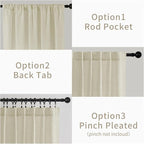 Joydeco Linen Curtains 72 Inch Length 2 Panels Set, Light Filtering Curtains - Image 3
