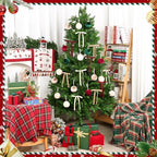 51 Pcs Christmas Velvet Ornaments 15 Pcs Christmas Tree Decor Balls 3.14" 36 Pcs Velvet Vintage Ribbon Bows 5/8" Wide 6 * 8" for Xmas Tree Hanging Decorations Home Indoor Decor (Four Colors) - Image 6