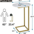 C Shaped End Table, Oval Couch Side Tables - Image 2