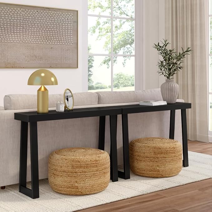 Plank+Beam Solid Wood Console Table, 46 Inch, Sofa Table, Narrow Entryway Table - Image 4