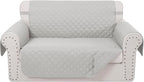 Reversible 45" Small Loveseat Sofa Covers, Light Grey | Loveseat Covers by LuxshareHome