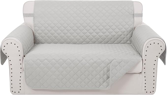 Reversible 45" Small Loveseat Sofa Covers, Light Grey | Loveseat Covers by LuxshareHome