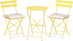 VINGLI Outdoor Folding Bistro Table and Chairs Set of 2, 3-Piece Bistro Set by VINGLI